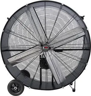 K Tool International 77742; 42 Belt Drive Drum Fan; Industrial Fan, Garage, Shop, High Speed 2-Speed, Durable, Cut-Off Protection, Easy Mobility Rubber Wheels; 1 Year Warranty, 14,800 Max CFM, Black
