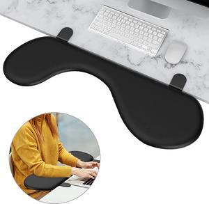 Foldable Desk Extender Tray, Arm Rest for Desk, Ergonomic Forearm Leather Soft Armrest Support, Wrist & Elbow Pad for Home and Office, Easy Typing & Pain Relief