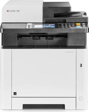 Kyocera ECOSYS M5526cdw All-in-One Color Laser Printer (Print/Copy/Scan/Fax), 27 ppm, Up to Fine 1200 dpi, Gigabit Ethernet, Wireless & Wi-Fi Direct, Standard Duplex, 4.3in Touchscreen Panel, 512 mb