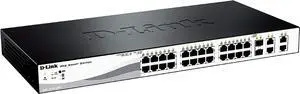 D-Link PoE+ Switch, 24 28 Port Fast Ethernet Managed Web Smart 2 Gigabit BASE-T and 2 Gigabit Combo BASE-T/SFP Ports