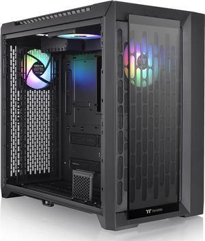 Thermaltake CTE TG ARGB Snow E-ATX Full Tower with Centralized Thermal Efficiency Design; 3x140mm White CT140 ARGB Fans Pre-Installed; Tempered Glass Front & Side Panel - Black