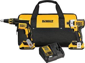 DEWALT 20V MAX* XR Drywall Screw Gun & Impact Driver Kit, 2.0-Amp Hour