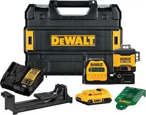 DEWALT 20V MAX Laser Level Kit - 6 Piece Set, 3 x 360, Green