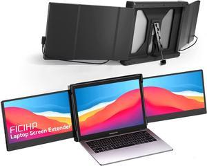 Triple Screen Laptop Monitor, 12 Portable Monitor for Laptop 1080P FHD IPS with Type-C/HDMI/USB-A, Plug-Play Laptop Screen Extender for 13-16" Laptop Frame, Compatible with Mac/Android/Switch