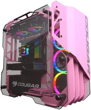Cougar Open-Frame Computer case ATX 240mm Radiator Aluminum Alloy Glass PC Game Case - Pink