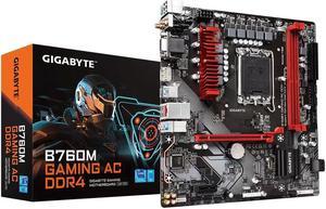 GIGABYTE B760M GAMING AC WIFI DDR4 2* M.2, PCIe 4.0, USB 3.2 Gen 1 , 2.5GbE LAN WIFI 5, Q-Flash Plus ,USB3.2 GEN1 Type-C,VGA HDMI DP Motherboard