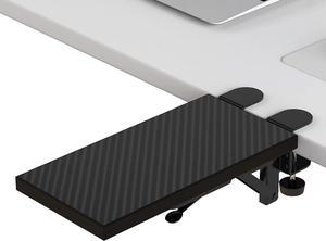 Ergonomics Desk Extender Tray, 11.8"x5.9" Punch-Free Clamp on, Foldable Keyboard Drawer Tray, Table Mount Arm Wrist Rest Shelf, Computer Elbow Arm Support