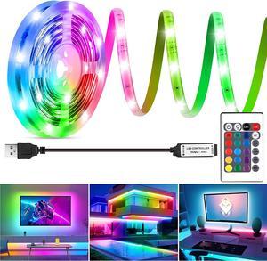 (2m/6.56ft) LED Strip Lights, USB Powered, SMD 5050 Flexible LED Lights, RGB Cuttable LED Strip Lights with Remote for 40-60in TV Backlight Strip ,Monitor, Computer Case DIY,Game Room Home, Decoration