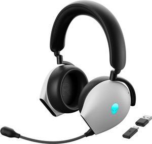 Alienware Tri-Mode Wireless Gaming Headset - Dolby Atmos Virtual Surround Sound, Active Noise Cancelling, AI-driven Noise-Cancelling microphone, USB-C Wireless Dongle - AW920H Lunar Light