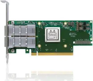 Mellanox MCX653106A-HDAT ConnectX-6 VPI adapter card, HDR IB (200Gb/s) and 200GbE, dual-port QSFP56, PCIe4.0 x16, tall bracket, ROHS R6