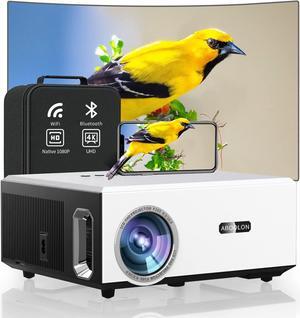 4K Projector with WiFi and Bluetooth,1000ANSI 1080P Projector,Outdoor Projector Support 500" Display,4P/4D Keystone Correction,50% Zoom,PPT,Projector 4K Compatible TV Stick,iOS,Android,Win