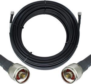 Bolton400 -LMR400 Equivalent Coaxial Cable 100ft - Heavy Duty Ultra Low Loss Coax Cable 50ohm - N Male to N Male - 100 feet Black - for Home and Commercial Signal Booster Installation
