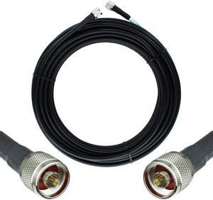 Bolton400 Cable - LMR400 Equivalent Coaxial Cable 50ft - Heavy Duty Ultra Low Loss Coax Cable 50ohm - N Male to N Male - 50 Feet Black - for Home and Commercial Signal Booster Installations