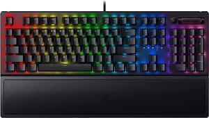 BlackWidow V3 FULL SIZE Mechanical Gaming Keyboard: Green Mechanical Switches - Tactile & Clicky - Chroma RGB Lighting - Compact Form Factor - Programmable Macro Functionality, Classic Black