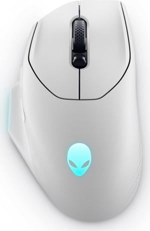 ALIENWARE WIRELESS GAMING MOUSE 26000DPI 24GHz Wireless USB Wired DUALMODE BATTERY LIFE 140 hour NONSLIP GRIP  AW620M Lunar Light
