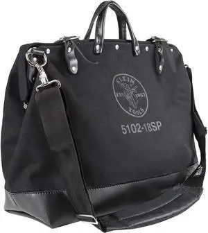 Klein Tools Tool Bag, Large 18-Inch Deluxe Canvas Tool Bag and Organizer with 13 Pockets and Shoulder Strap, Black