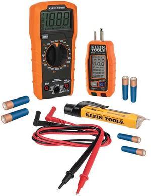 Klein Tools Digital Multimeter Premium Electrical Test Kit with Non-Contact Voltage Tester, Receptacle Tester, Test Leads