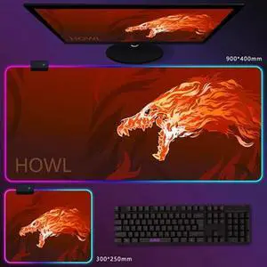 Multi Style Cartoon Cyberpunk Mech etc.. Custom Pattern RGB Gaming Mouse Pad, 14 LED LIGHTING MODES, Ultra Thick Non-Slip Ruber Base, Ultra Smooth Waterproof Surface,for Gaming, Computer & Office A10