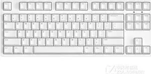 ikbc C87 Ergonomic Wired Mechanical Keyboard with Cherry MX Blue Switch for Windows, Mac, Tenkeyless Keyboard Upgraded with Mistel PBT Double Shot Keycaps for Desktop and Laptop, Solid Build White