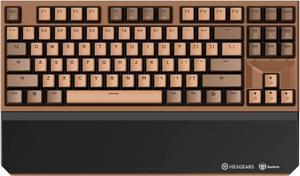 HYEKU TKL 2.4ghz Wireless Mechanical Keyboard with Gold Kailh Box Switches, Ducky Pink Tenkeyless Compact Keyboard for Gaming, Typing, Ergonomic 87-Key Typewriter Keyboard with Wrist Rest