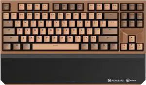 HYEKU TKL 2.4ghz Wireless Mechanical Keyboard with Red Kailh Box Switches, Ducky Pink Tenkeyless Compact Keyboard for Gaming, Typing, Ergonomic 87-Key Typewriter Keyboard with Wrist Rest