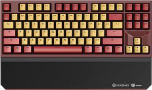 HYEKU TKL 2.4ghz Wireless Mechanical Keyboard with Gold Kailh Box Switches, Ducky Pink Tenkeyless Compact Keyboard for Gaming, Typing, Ergonomic 87-Key Typewriter Keyboard with Wrist Rest