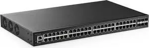 48 Port Gigabit Managed Switch, 48 Port GE, 6x10G SFP+, 1 Console Port, 1 USB Port, L3 Smart Web Managed, Rackmount, DHCP QoS Vlan IGMP and Static Routing