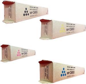 RICOH 841849, 841850, 841851, 841852 MP C6003 OEM Toner Cartridge Set High Yield Cyan Magenta Yellow Black