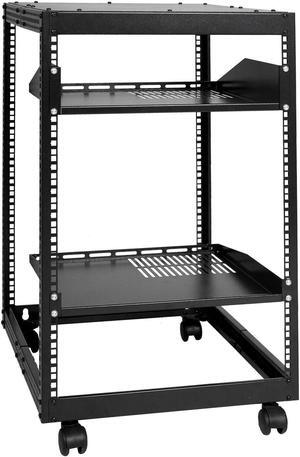 15U 4 Post Open Frame Server Rack Network Enclosure 23''-40'' Adjustable
