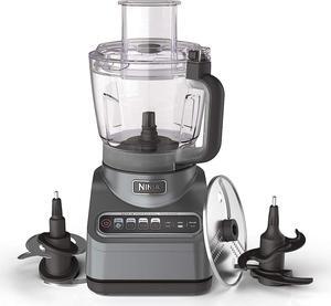 Ninja Professional Plus Food Processor, 1000 Peak Watts, 4 Functions for Chopping, Slicing, Purees & Dough with 9-Cup Processor Bowl, 3 Blades, Food Chute & Pusher, Silver