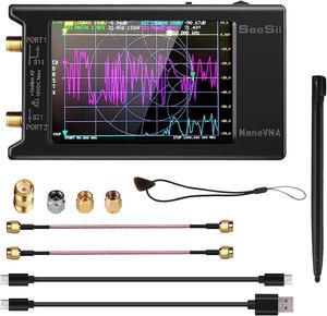 Upgraded NanoVNA-H4 Vector Network Analyzer, SeeSii Latest V4.3/4.2 10KHz-1.5GHz HF VHF UHF 4" Touch Screen Antenna Analyzer Measures S Parameters,Voltage Standing Wave Ratio, Phase,Delay, Smith Chart