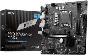 MSI MSI PRO B760M-G ProSeries Motherboard (mATX, 12th/13th Gen Intel Core, LGA 1700 Socket, DDR4, PCIe 4, 2.5G LAN, M.2 Slots, USB 3.2)