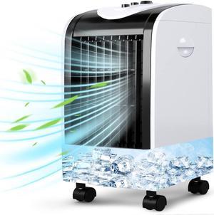3-in-1 Evaporative Air Cooler Portable, Air Cooling Fan with 3 Speeds & 3 Wind Modes, 8H Timer, 2 Ice Packs, Bladeless Swamp Cooler, Air Humidifier for Home Office Dorm