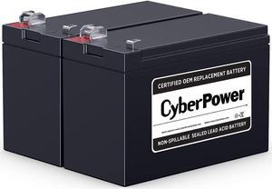 CyberPower RB1270X2C UPS Replacement Battery Cartridge, Maintenance-Free, User Installable, 12V/7Ah Compatible with CyberPower CST135XLU, CP900AVR, CP1200AVR