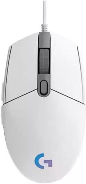 Logitech G102 Light Sync Gaming Wired Mouse with Customizable RGB Lighting 6 Programmable Buttons Gaming Grade Sensor 8 k dpi Tracking168mn Color Light Weight White