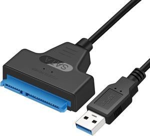 SATA to USB 3.0 Adapter Cable for 2.5 inch HDD/SSD, Hard Drive Adapter Converter Support UASP (Black)