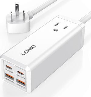 USB C Charger 65W GaN Charger, LDNIO 5-in-1 USB C Charging Station with AC Outlet Extender, 2USB-C, 2USB, Fast Charger USB C Power Strip for MacBook, Laptops, iPad, iPhone, Galaxy, Steam Deck and More