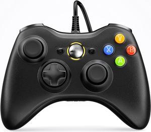 PC Controller Wired Controller Compatible with Microsoft Xbox 360  SlimPC Windows 1087 with Upgraded Joystick Double Shock  Enhanced  Black