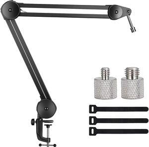 IXTECH Boom Arm - Adjustable 360 Rotatable Microphone Arm - Sturdy  Stainless Steel Mic Arm Desk, Table Stand - Foldable Scissor Arm - Stable