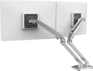 Ergotron  MXV Dual Monitor Arm, VESA Desk Mount  for 2 Monitors Up to 24 Inches, 7 to 20 lbs Each  Polished Aluminum