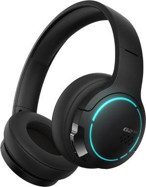 Edifier Gaming Headset, Bluetooth 5.2 Wireless Headphones with 40mm Driver, Deep Bass Stereo Sound, Lightweight Noise Cancelling Over Ear Headphones with Soft Earmuffs, RGB Light, Black