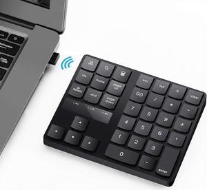 Numeric Keypad, 35-Keys Portable USB Wireless Numeric Keypad Rechargeable Ultra-Silent External Numeric Pad for MacBook/MacBook Pro/Air and Windows Laptop