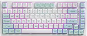75% Hot Swappable Wireless Gaming Mechanical Keyboard, RGB Backlights, BT5.0/2.4G/USB-C, Dye Sub PBT Keycaps for Linux/Win/Mac(Gateron G Pro Yellow, Mint)