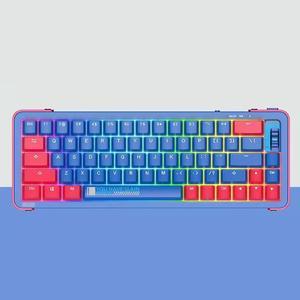 68 Keys 65% Hot Swappable Wireless Mechanical Keyboard with RGB Backlight, Double Shot PBT Keycaps for Gamers/Mac/Win (TTC Gold Pink V2, Purple)