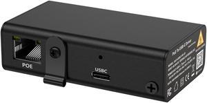 Gigabit PoE+ (802.3at) to USB-C 3.0 Power + Data Delivery w/ 25 Watt Output - Power over Ethernet Active PoE Adapter to USB-C for iPad Pro 12.9, Surface Go, Galaxy Tab for POS, Kiosks & More