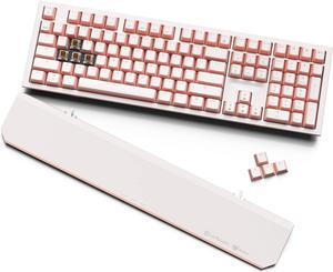 Wireless Mechanical Keyboard with Kailh Box Gold Switch, Dark Knight Computer Keyboard for Gaming, Typing, Ergonomic 108-key Typewriter Keyboard with Wrist Rest