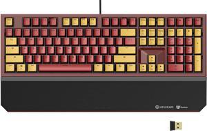 Wireless Mechanical Keyboard with Kailh Box Red Switch, Dark Knight Computer Keyboard for Gaming, Typing, Ergonomic 108-key Typewriter Keyboard with Wrist Rest