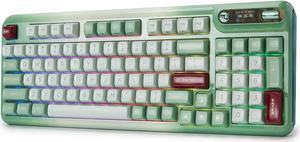 Mechanical Keyboard, Hot Swap Gasket Wireless Gaming Keyboard with Knob OLED Smart Display, Wireless/Bluetooth/USB-C Wired for Win/Mac (Tactile Switch, Green)