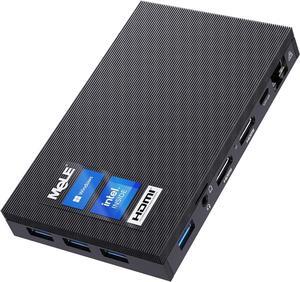 Fanless Mini PC Quieter3Q N5105 4GB 128GB Windows 11 Home, Micro Computer WiFi 5 Small Desktop USB-C PD3.0, Gigabit Ethernet, Dual HDMI 4K, Auto Power on, PXE Support M.2 SSD