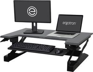 Ergotron  WorkFit-T Standing Desk Converter, Dual Monitor Sit Stand Desk Riser for Tabletops  35 Inch Width, Black